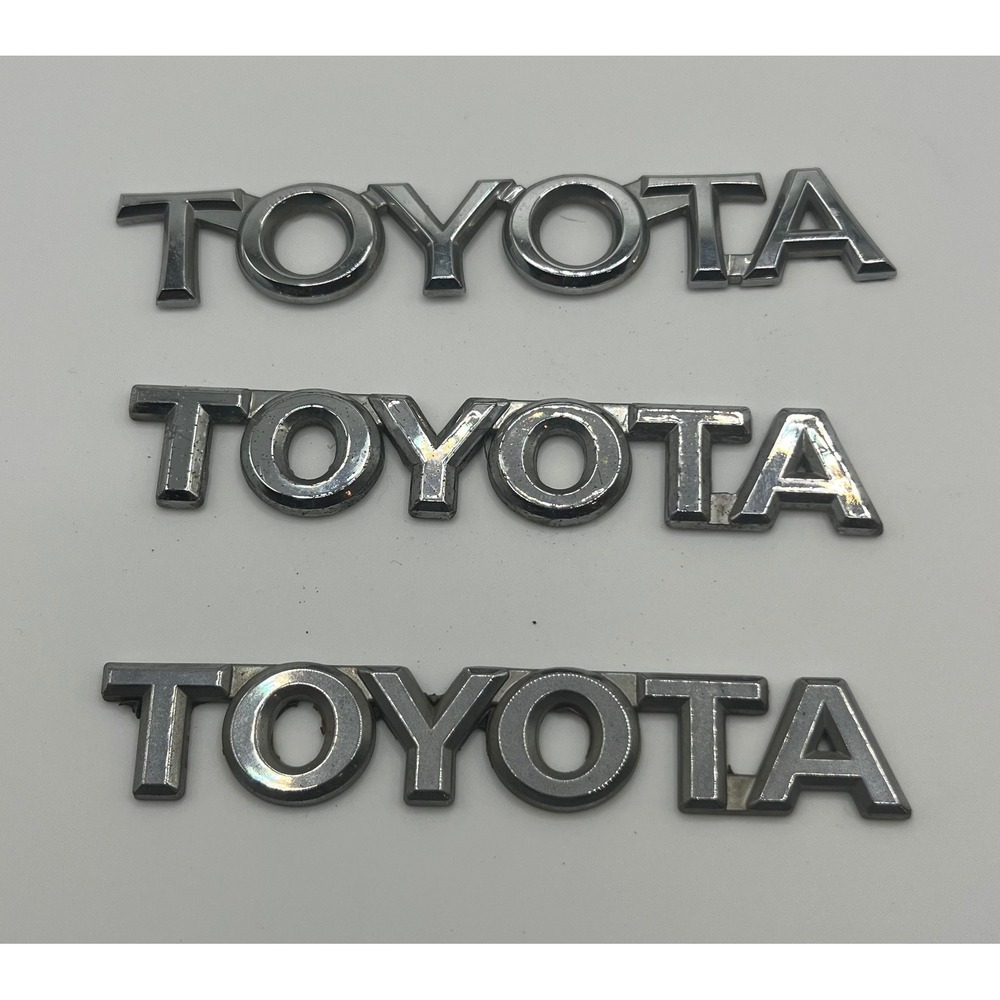 Toyota Emblem Badge Lot 3 Chrome Trunk Tailgate Nameplate Vintage Logo Used